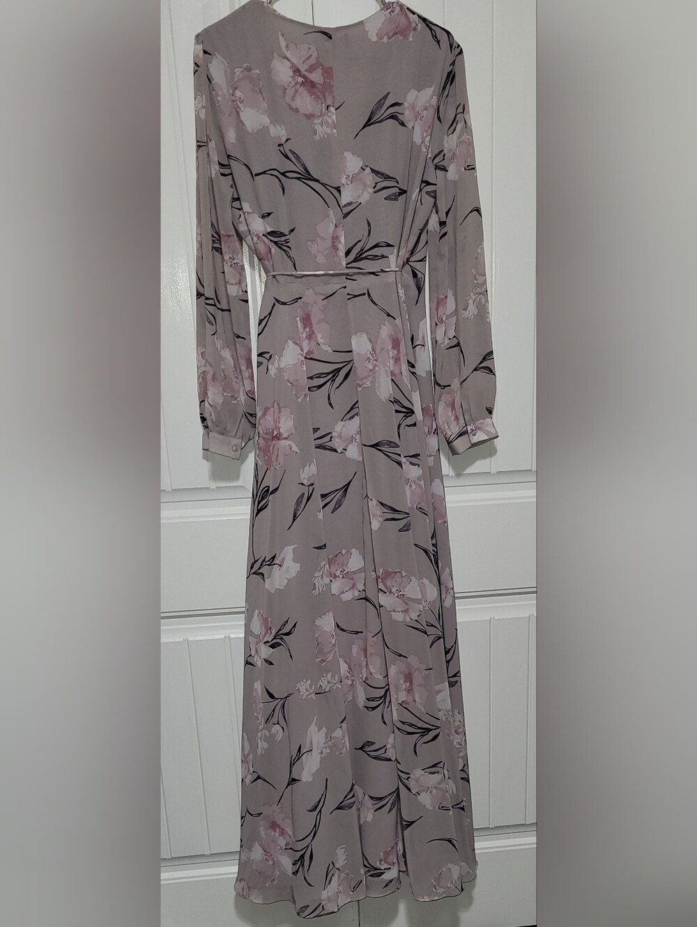Lulu's Dusty Lavender Floral Wrap Maxi Dress - Picture 10 of 10